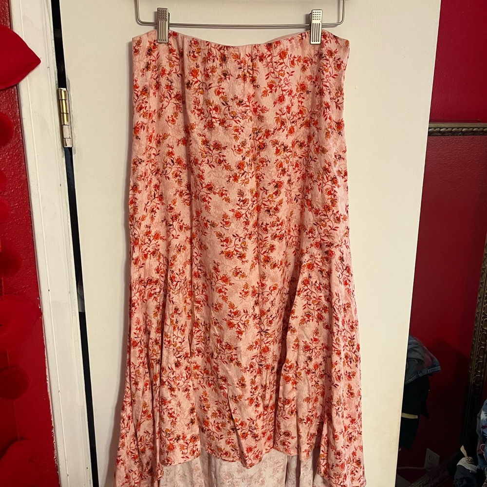 Shyanne Floral Red and White Maxi Skirt